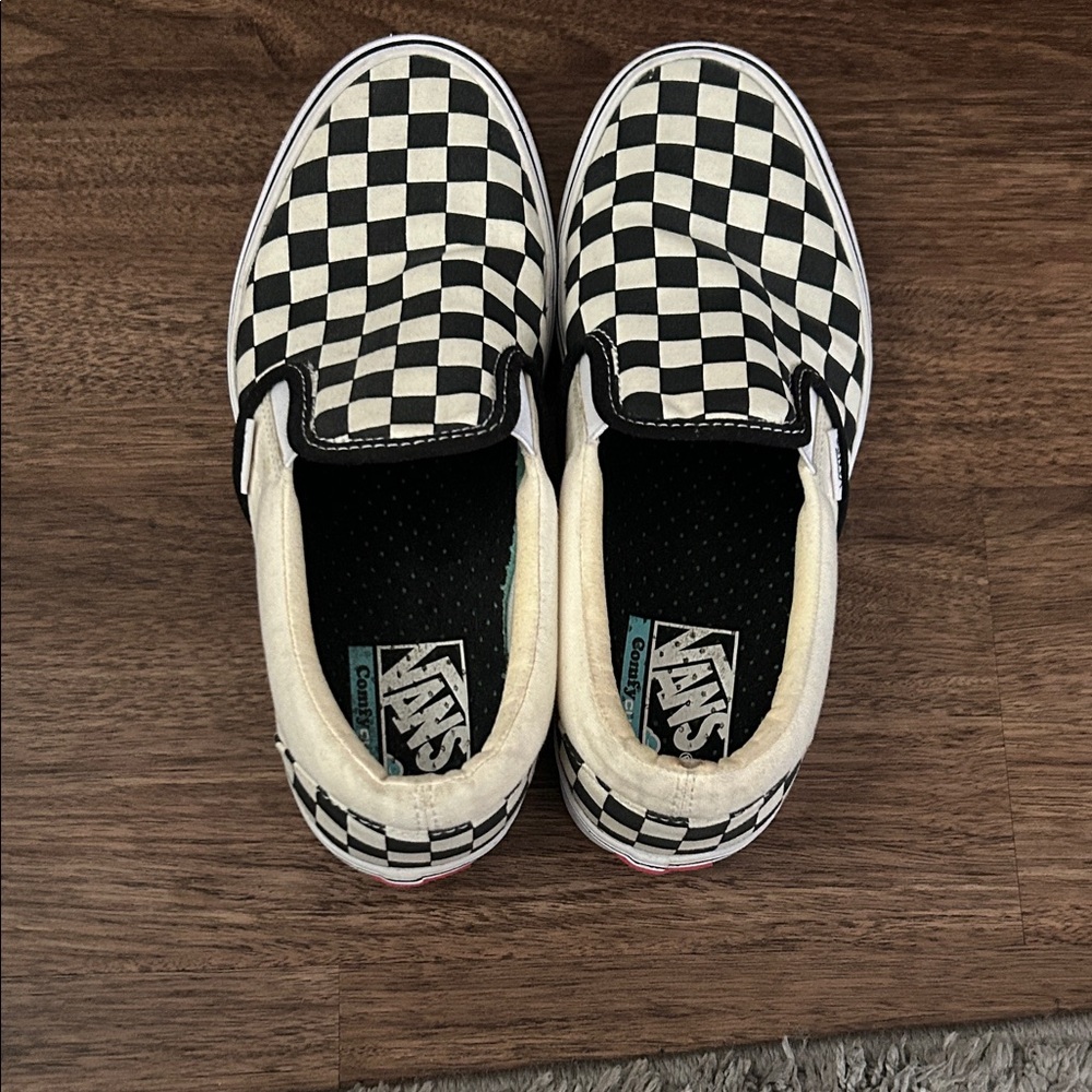 Vans Black and White Checkered Slip-On Sneakers